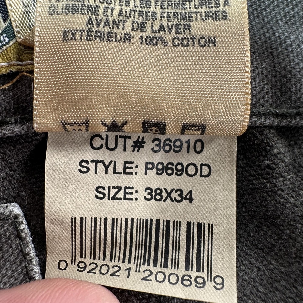 Berne Workwear Jeans Mens 38x34 Gray Regular Straight Canvas Carpenter Pants - Picture 6 of 14